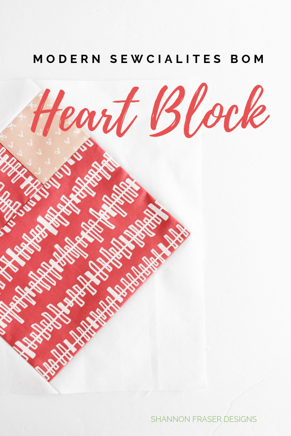 Modern Heart Block from Modern Sewcialites BOM | Shannon Fraser Designs
