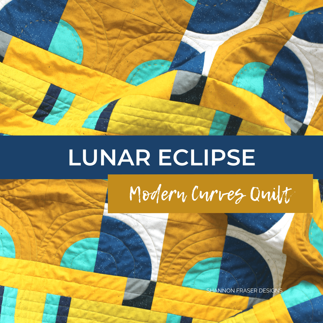 Lunar Eclipse Quilt - Modern curves quilt featuring Spectratastic II fabrics by Giucy Giuce | Shannon Fraser Designs #moderncurvesquilt