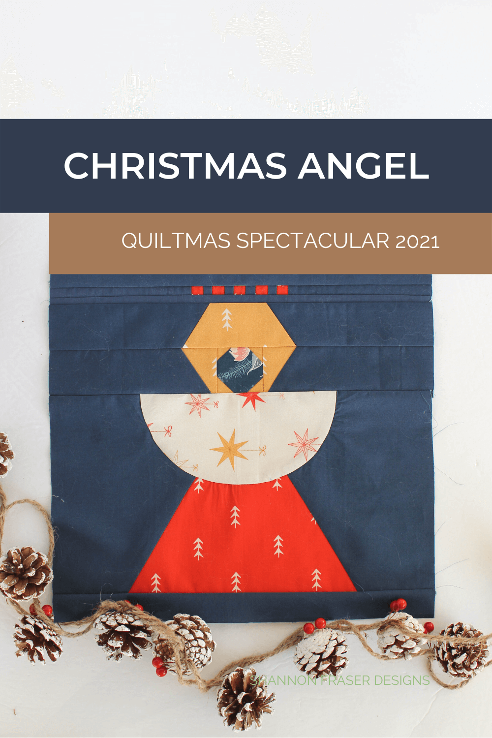 Christmas Angel Quilt Block Pattern by Shannon Fraser Designs #angelquilt