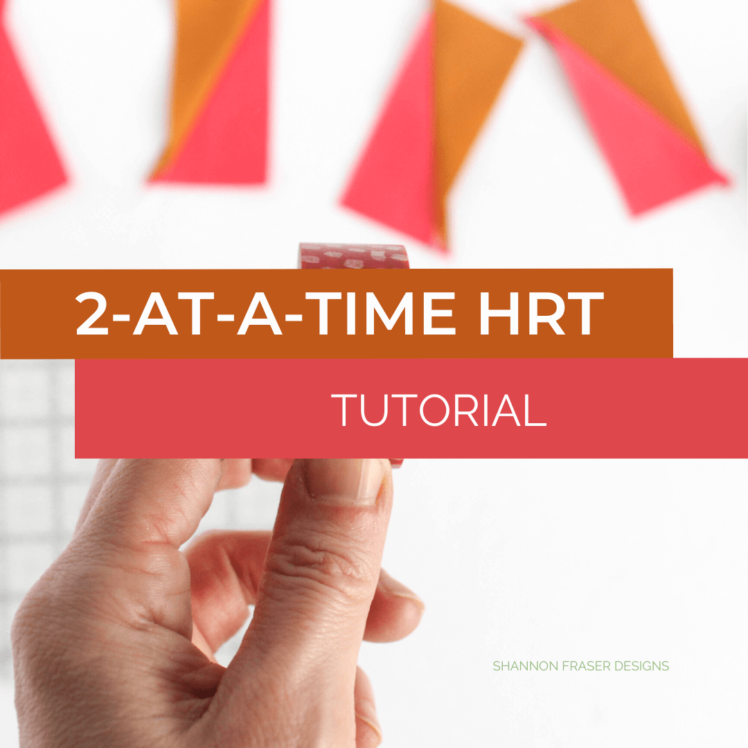 How to make and trim two-at-a-time half-rectangle triangles tutorial by Shannon Fraser Designs #halfrectangletriangles #quilttutorial