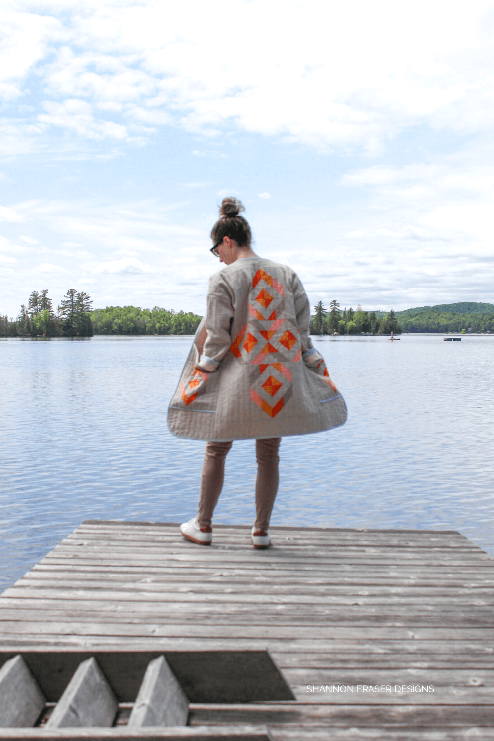 Beige linen and orange Hovea coat featuring the Etched Diamond Quilt x Hovea Pattern Extension.

I shared my top 3 tips on how to pick fabrics for your own quilted coat and that made the Best of 2022: Your top 10 favourite blog posts by Shannon Fraser Designs #bestof #quilting