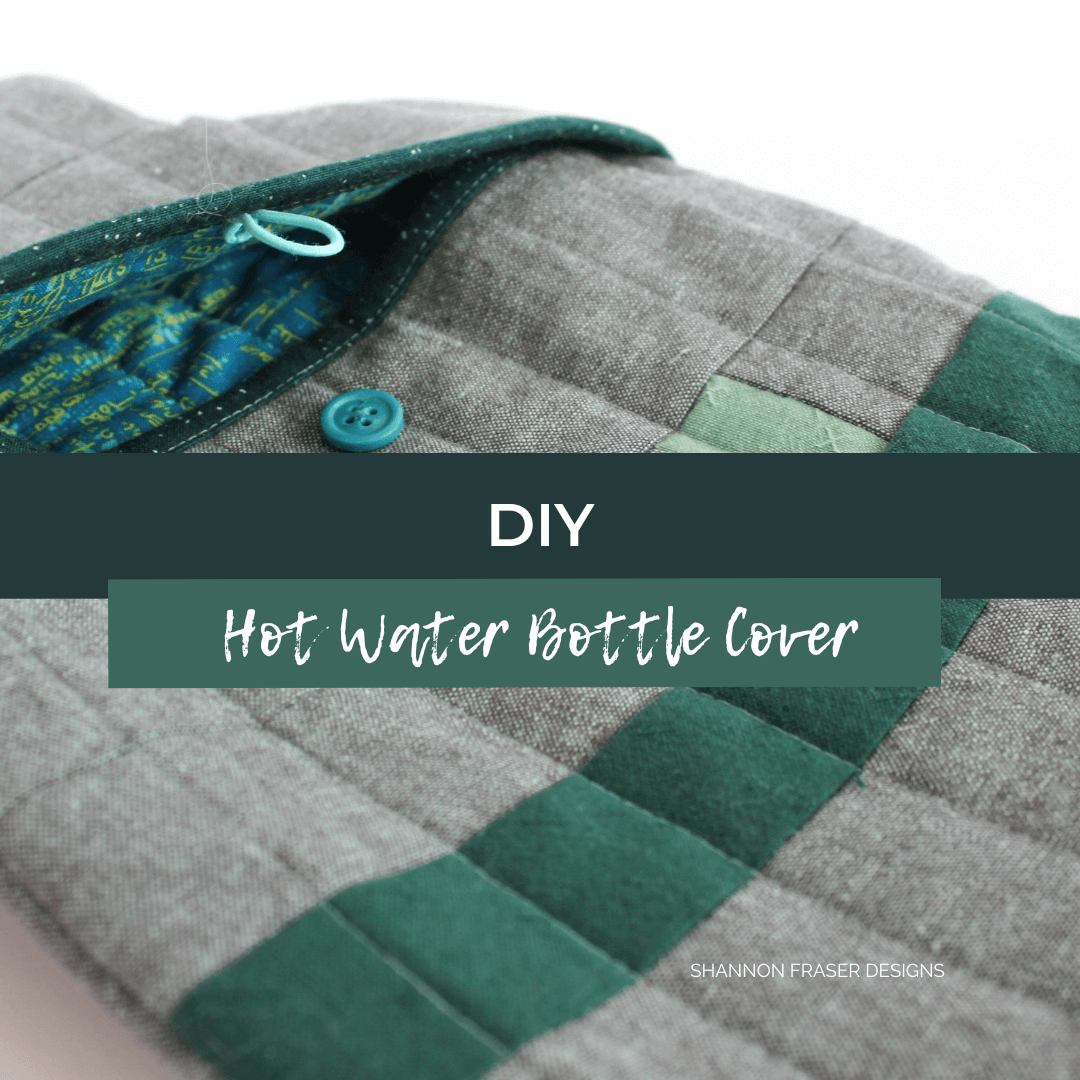 Make your own hot water bottle cover this holiday season! It's the perfect sewing project to use up your fabric scraps and gift something pretty and practical this Christmas! See more on the blog by Shannon Fraser Designs. #improvquilting #diy #sewing