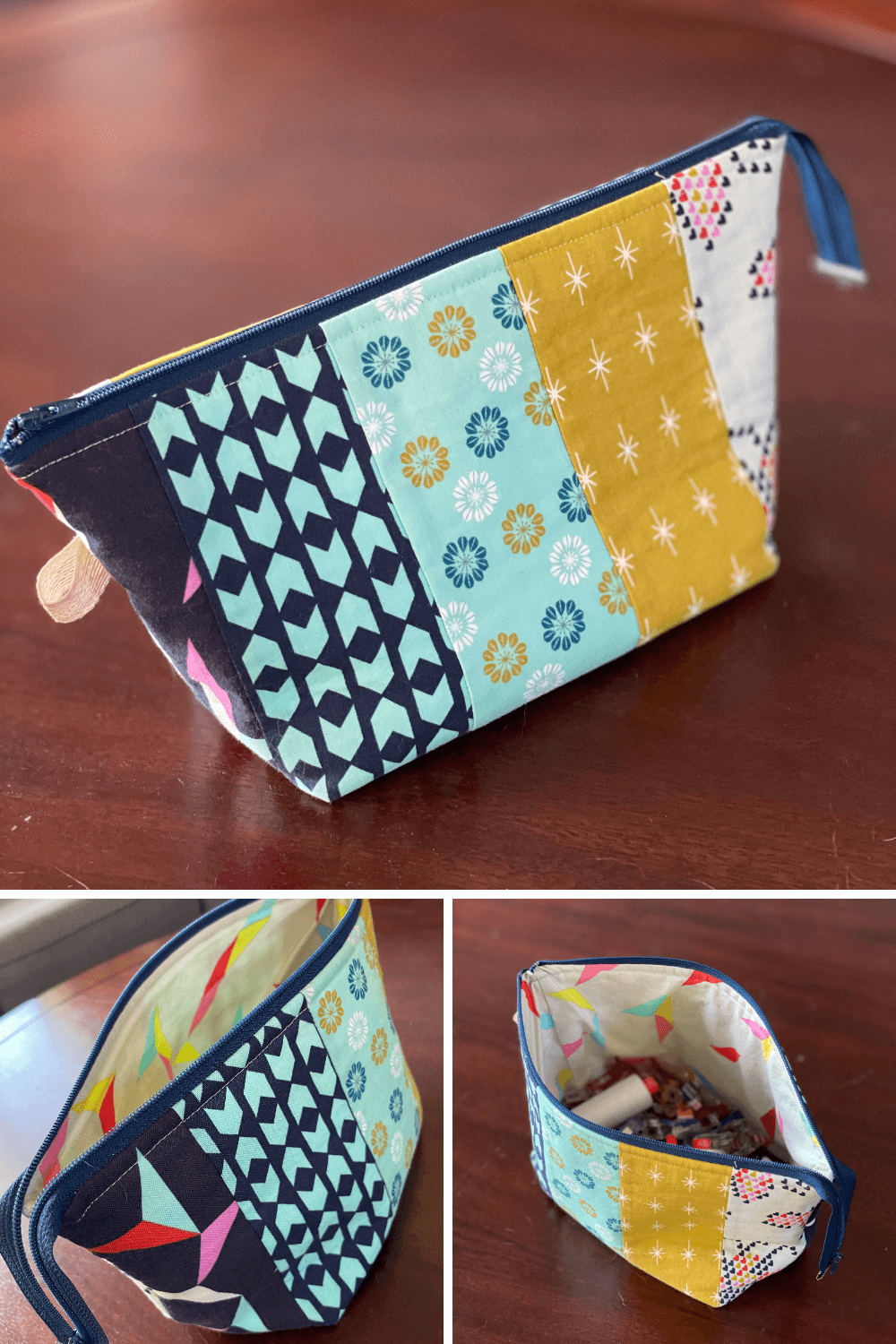All the gorgeous views of Cheryl's sewing bag she shared as part of the What's In Your Sewing Bag series over on Shannon Fraser Designs' blog. Sneak a peek inside her kit to see what notions she can't hand bind without! #sewing #sewingnotions #sewingkit