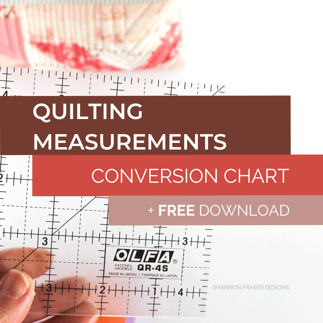 Quilting Measurements Conversion Chart and Free Download! Never wonder what inches are in centimeters with this handy cheat sheet! Learn the anatomy of a quilting ruler over on Shannon Fraser Design's blog. #quiltconversion #conversionchart #freedownload