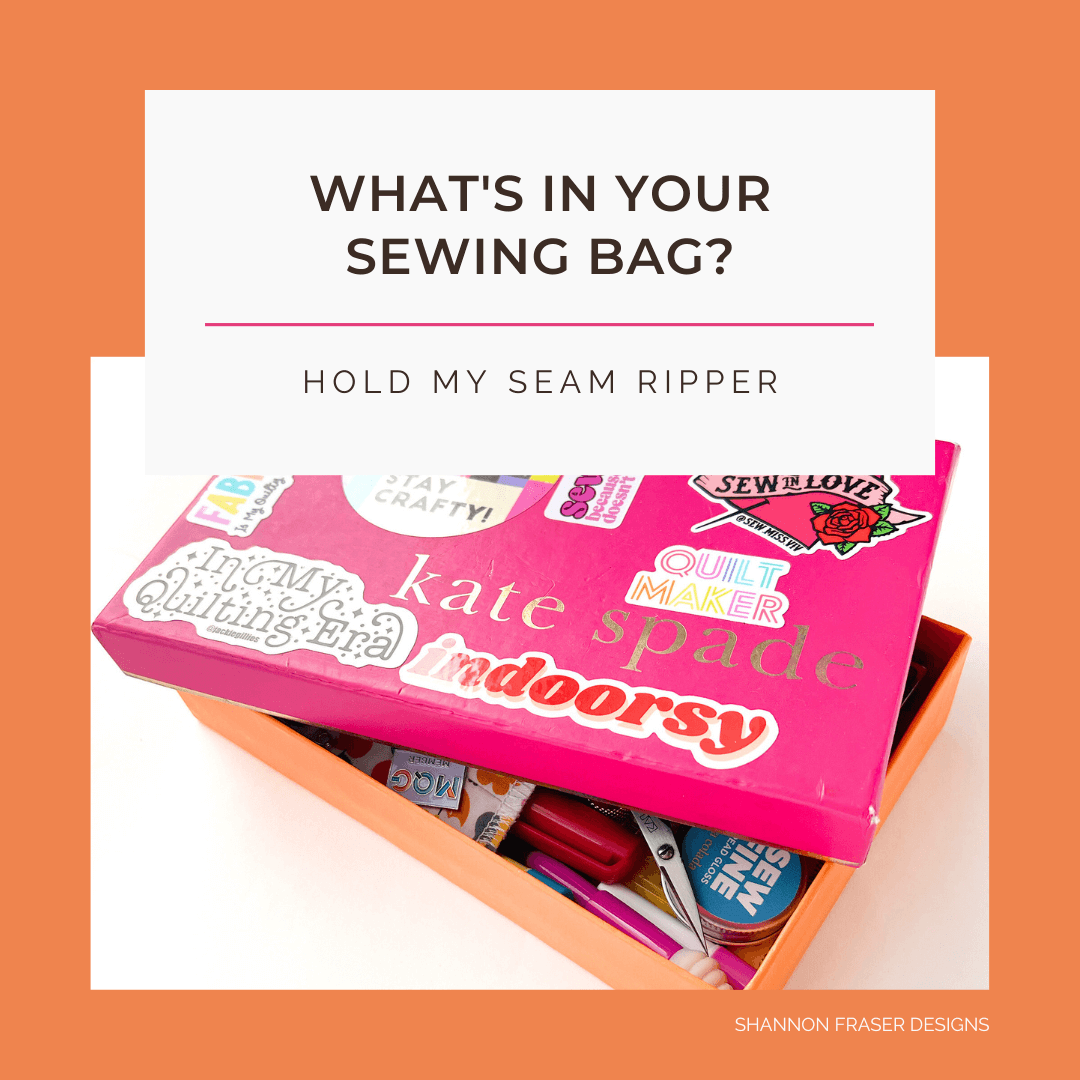 What's in your Sewing Bag Holly Clarke of Hold My Seam Ripper over on Shannon Fraser Designs' blog #whatsinyoursewingbag #sewingkit