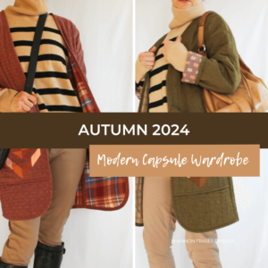 See how to style a quilted coat for autumn in this modern capsule wardrobe overview by a modern quilter! Quilted coats are the perfect layering piece for autumn, click to see just how versatile they can be! #quiltedcoat #capsulewardrobe #fallwardrobe #womensfashion