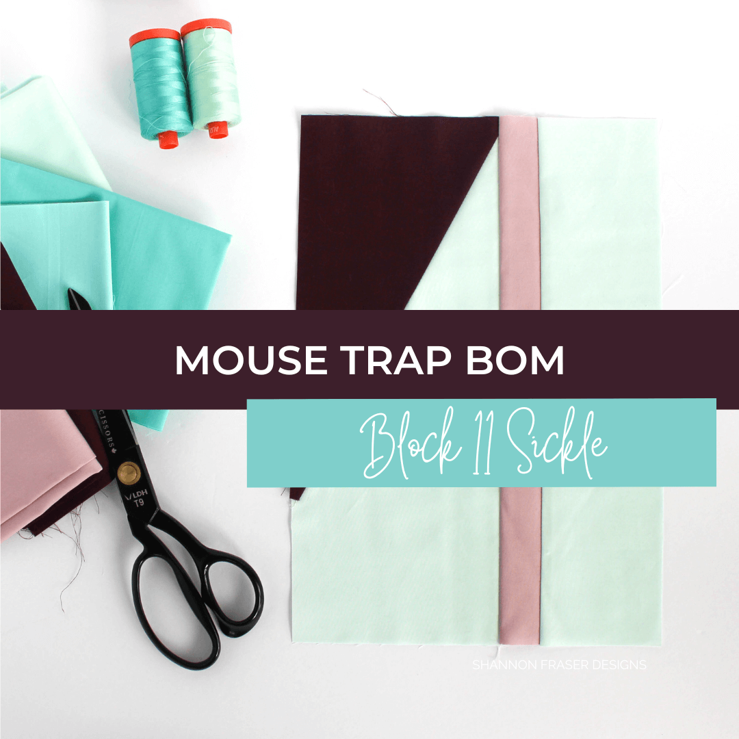 Discover the final block in the Mouse Trap BOM! The Sickle block features bold angles and modern minimalism. #QuiltDesign #QuiltInspiration