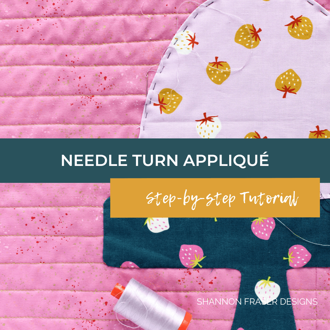 Show off your favorite fabrics with this charming cake stand quilted table runner. The perfect project for quilters who love needle turn appliqué!