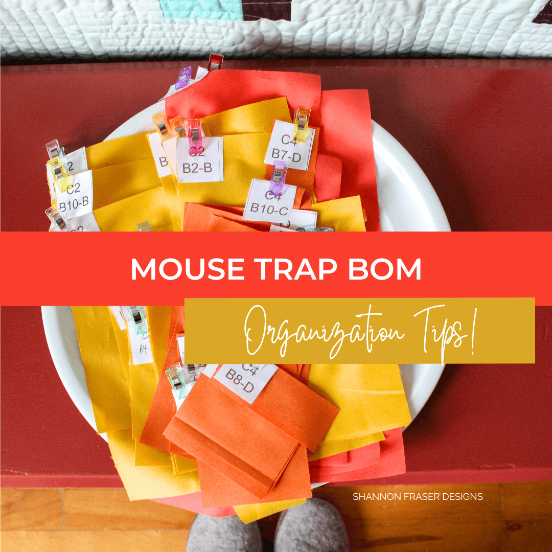 Staying organized during a year-long quilt along? Check out these smart tips for managing your 2025 Mouse Trap BOM from start to finish! #QuiltAlong #BOM2025