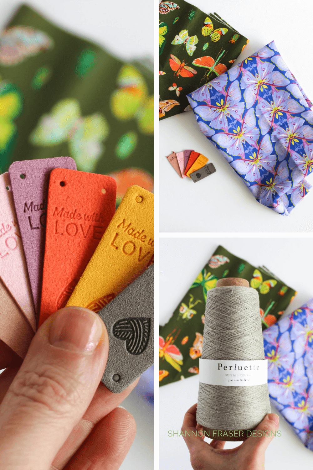Items I purchased at this year's Twist Fiber Festival: labels, fabric, and thread #twistfiberfestival