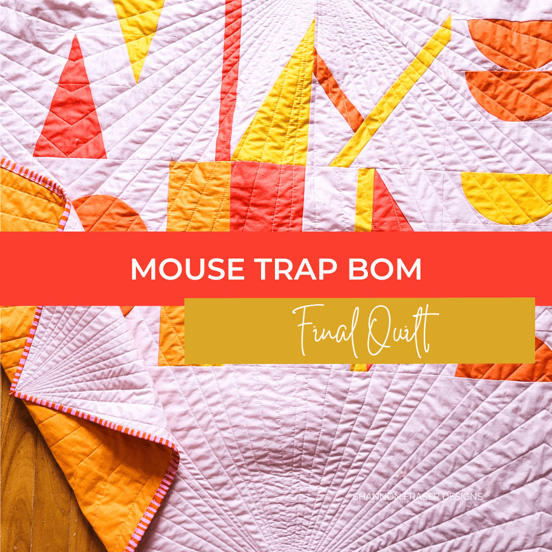 Celebrate the Mouse Trap BOM 2025 quilt along with this stunning final quilt reveal—modern design meets timeless stitching. #MouseTrapQuilt #BOM2025 #ModernQuilting #QuiltFinish #HandmadeQuilt